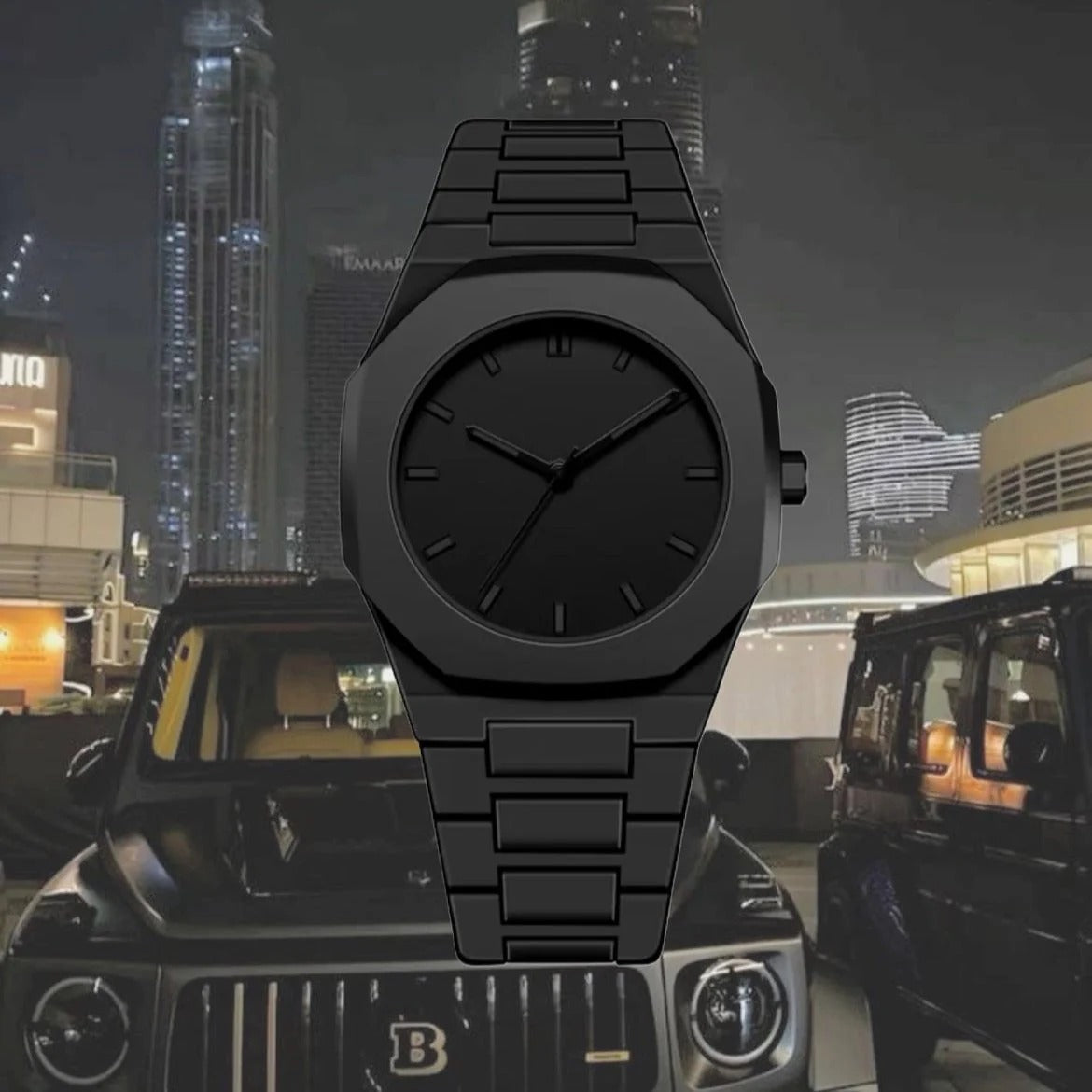 Simple Style Black Arabic Waterproof Trend sense Watch